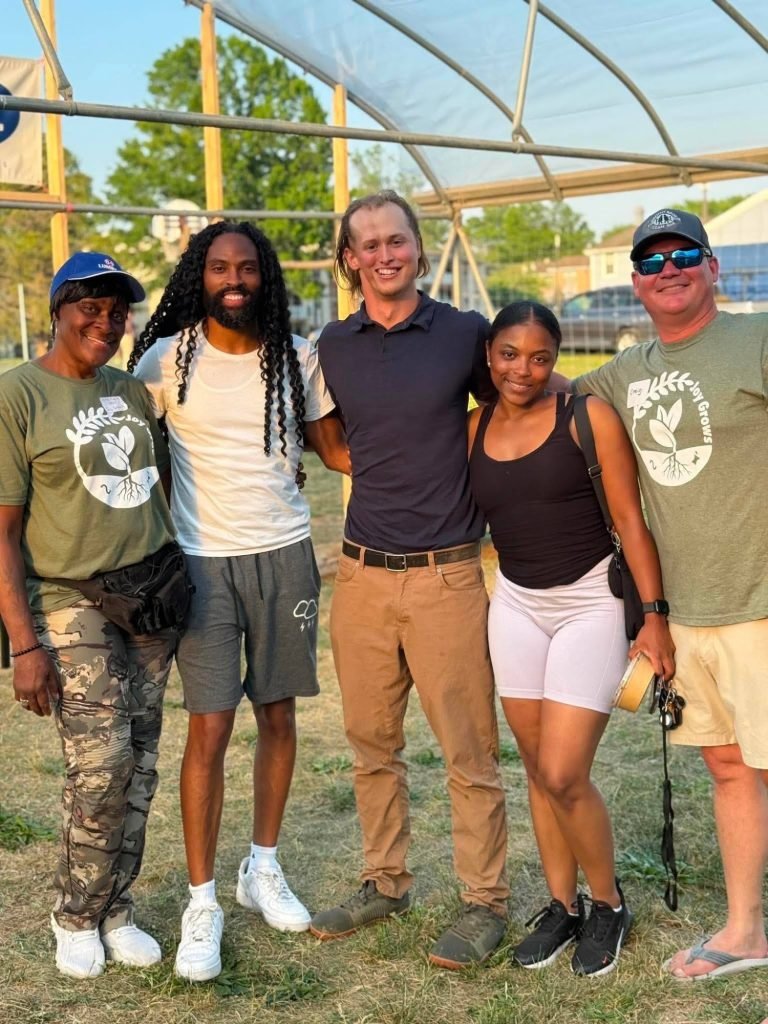 Brian Stewart, Donna Johnson, Matthew, Zai, and Craig Cussimanio at the farm